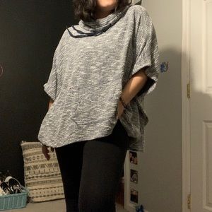 Cowl neck poncho sweater